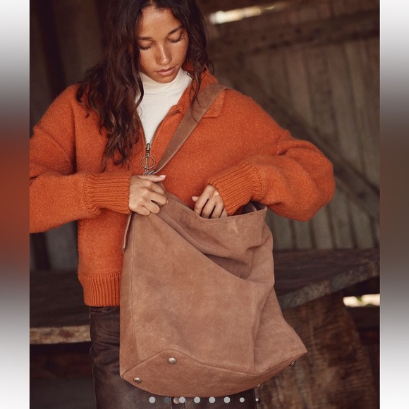 Free People Handbags - Free People We The Free Honor Oversized Tote Bag Suede Saddle